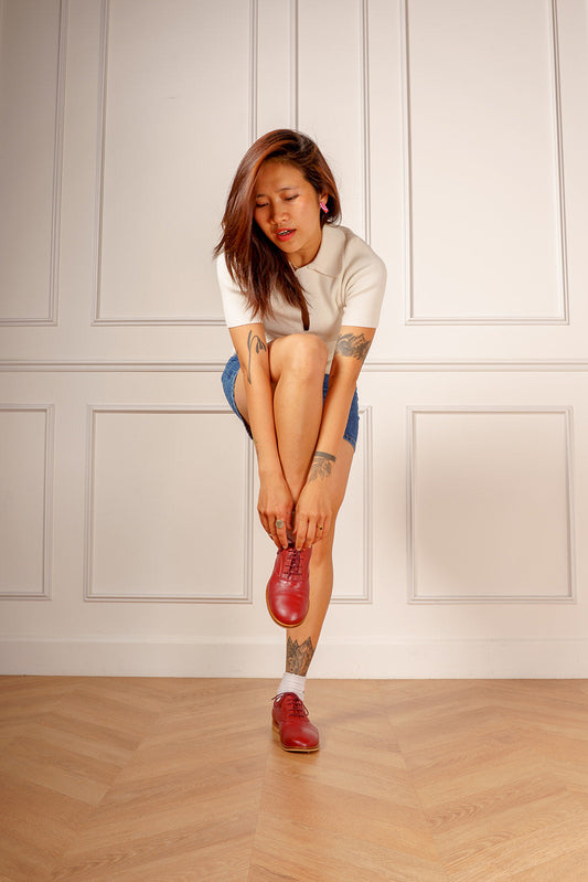 Leonard - Derbies Swing Bordeaux en Cuir