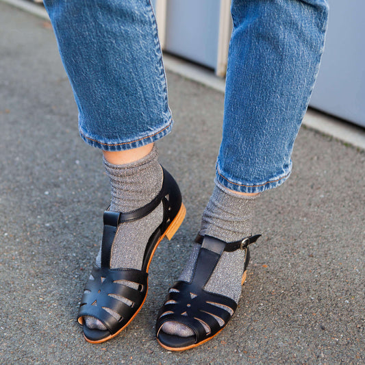 Chaussures Swing Sandales Vegan Noires Millie