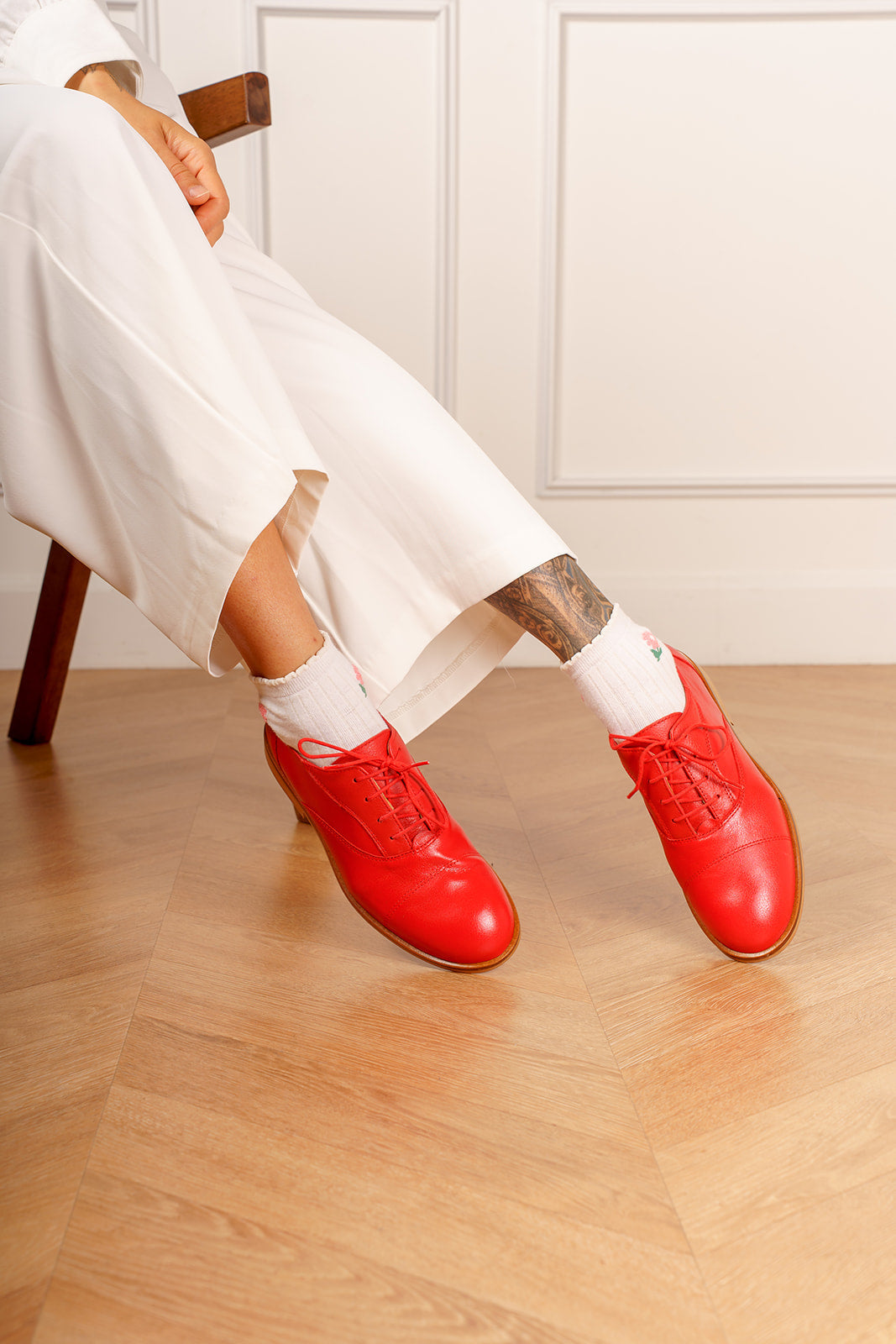 Marcel - Derbies Swing Rouges en Cuir