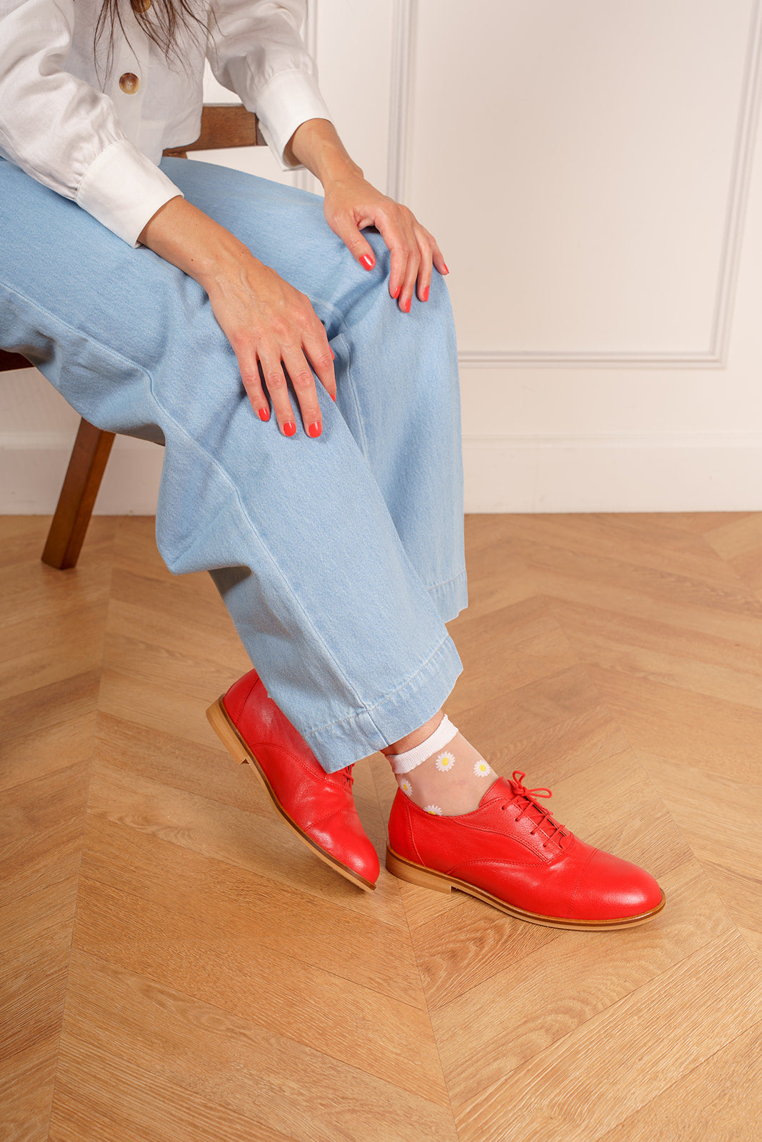 Marcel - Derbies Swing Rouges en Cuir